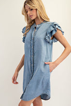 Load image into Gallery viewer, Daisy Denim Ruffle Dress