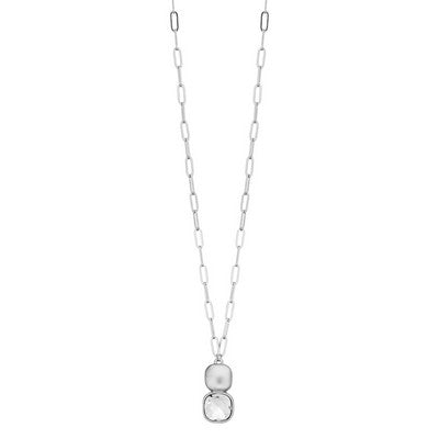 Meghan Browne Dome Necklace - Silver Clear