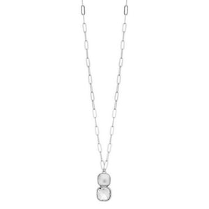 Meghan Browne Dome Necklace - Silver Clear
