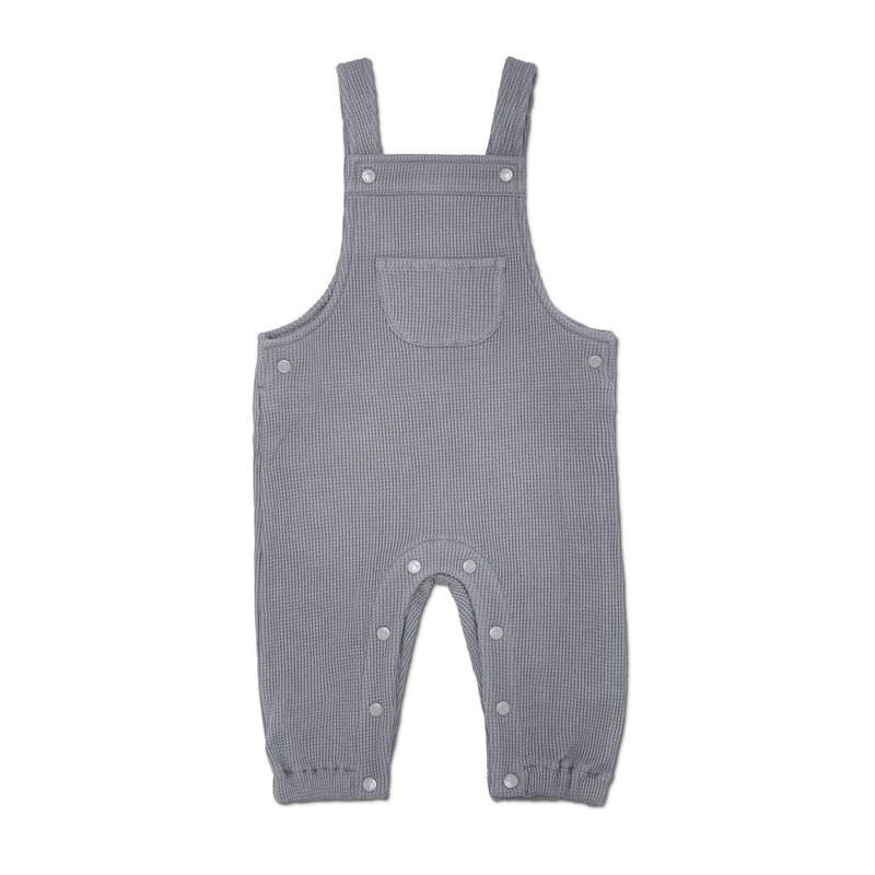 Apple Park Waffle Overalls - Smoke