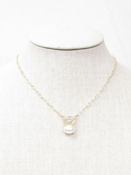 Meghan Browne Dulla Necklace - Pearl Clear