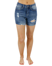 Load image into Gallery viewer, Grace &amp; Lace Distressed Stretch Denim Shorts - Vintage Mid Wash