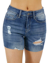 Load image into Gallery viewer, Grace &amp; Lace Distressed Stretch Denim Shorts - Vintage Mid Wash