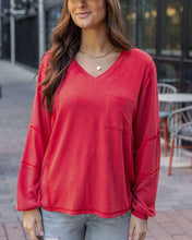 Load image into Gallery viewer, Grace &amp; Lace Dolman Sleeve Boho V-Neck Top - Poppy