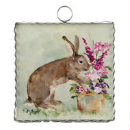 RTC Mini Gallery Charm - Brown Bunny in Pot