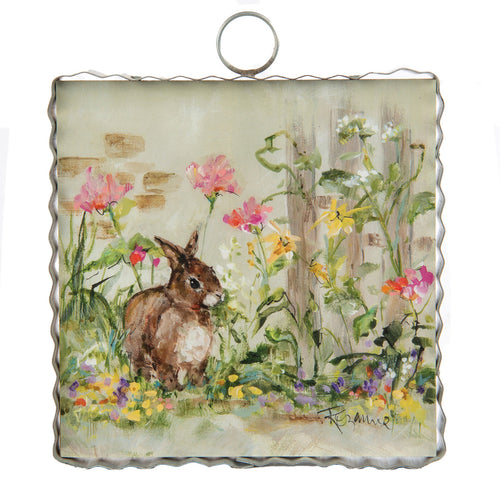 RTC Mini Gallery Charm - Brown Bunny in Garden