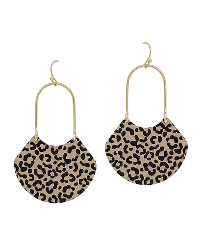 Gold Leopard Dangle Earrings