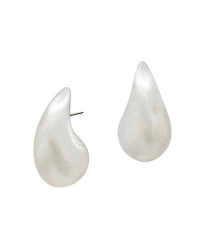 Chunky Silver Teardrop Stud Earrings