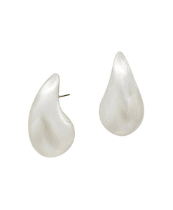Chunky Silver Teardrop Stud Earrings