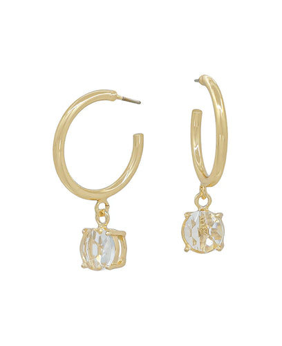 Gold Crystal Dangle Earrings