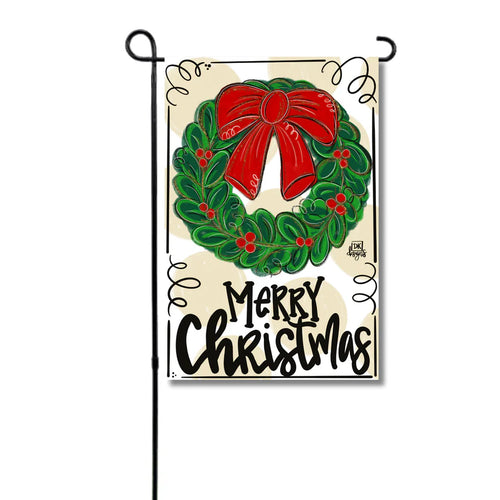 DK Designs Garden Flag - Christmas Wreath