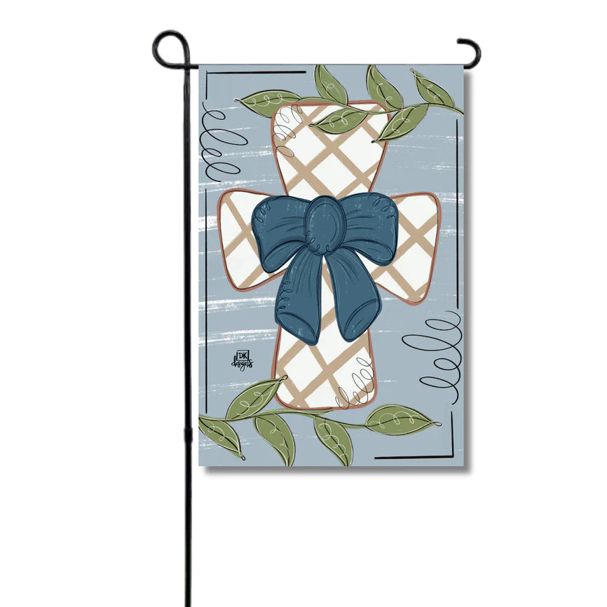 DK Designs Garden Flag - Mocha Cross