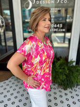 Load image into Gallery viewer, Whitney Watercolor Top - Hot Pink