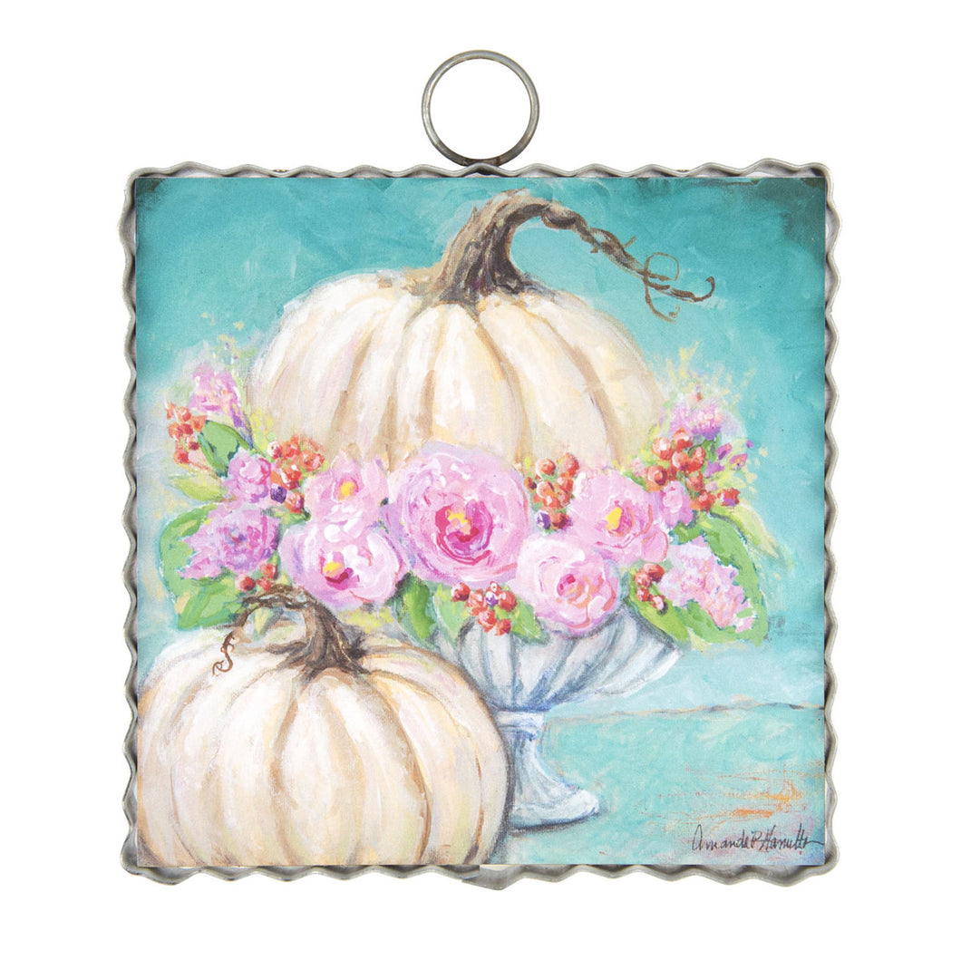 RTC Mini Gallery Charm - Pink Florals & Pumpkin
