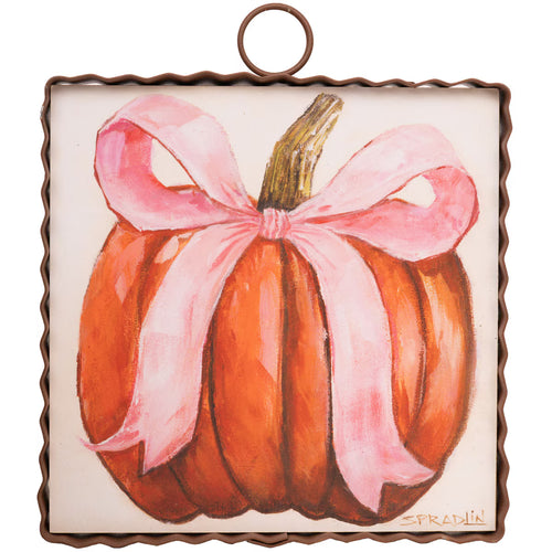 RTC Mini Gallery Charm - Pink Ribbon Pumpkin