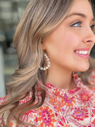Gold Beaded Teardrop Earrings