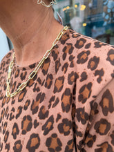 Load image into Gallery viewer, Leopard Print Mesh Fit &amp; Flare Midi Dress