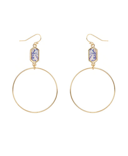 Gold Epoxy Charm Dangle Earrings