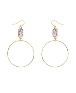 Gold Epoxy Charm Dangle Earrings