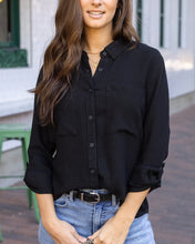 Load image into Gallery viewer, Grace &amp; Lace Favorite Button Up Top - Black