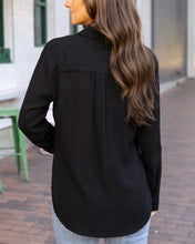 Load image into Gallery viewer, Grace &amp; Lace Favorite Button Up Top - Black