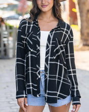 Load image into Gallery viewer, Grace &amp; Lace Favorite Button-Up Shirt - Black Plaid