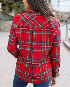 Grace & Lace Favorite Button Up Top - Christmas Plaid