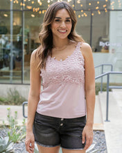Load image into Gallery viewer, Grace &amp; Lace Floral Lace Tank Top - Dusty Pink