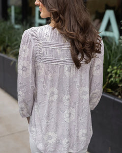 Grace & Lace Pintuck Top - Sketched Floral