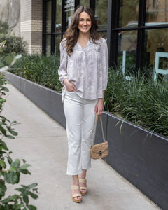 Grace & Lace Pintuck Top - Sketched Floral