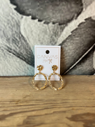 Canvas Sienna Fluted Statement Earrings in Worn Gold
