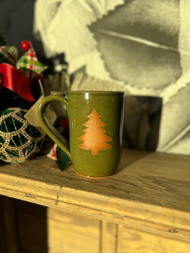 Missions Pottery Mug - Celadon Green Christmas Tree