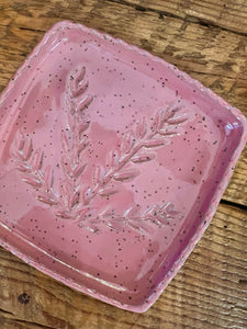 Missions Pottery Square Soap Dish - Pink