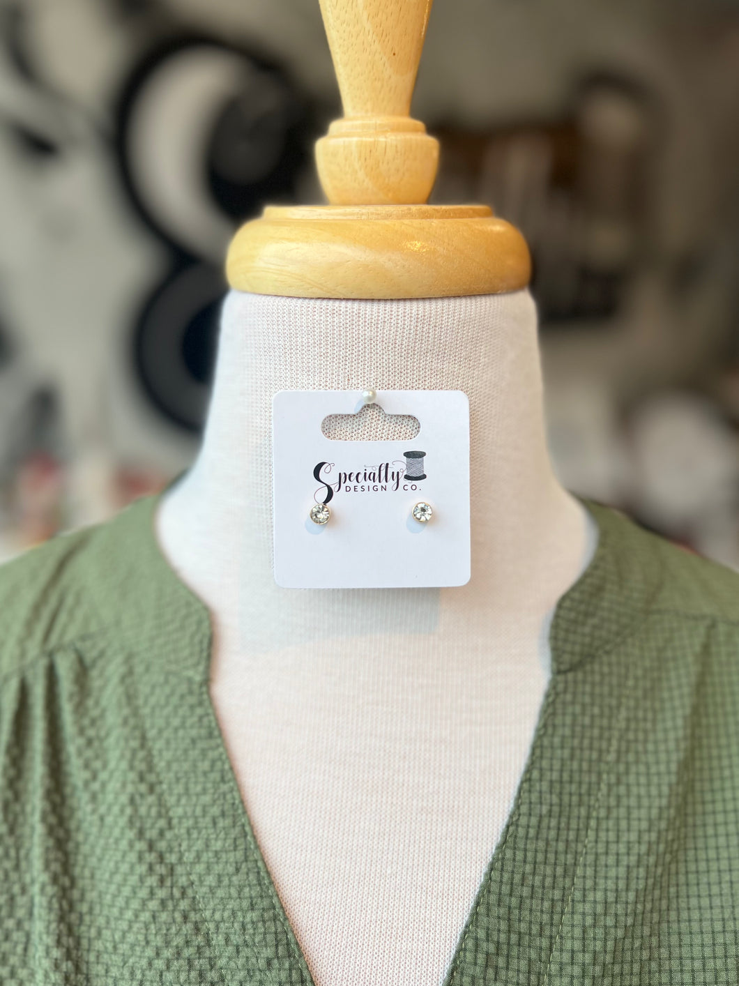 Gold Crystal Stud Earrings