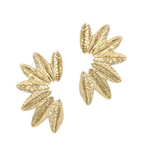 Load image into Gallery viewer, Pierce + Hide Large Textured Gold Wing Earrings