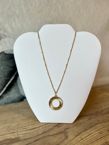 Canvas Tuscon Fluted Statement Necklace in Worn Gold