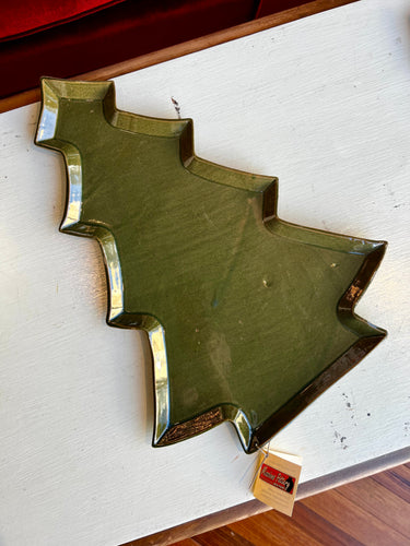 Missions Pottery Christmas Tree Platter - Celadon Green