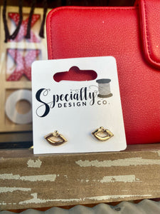 Gold Lip Stud Earrings