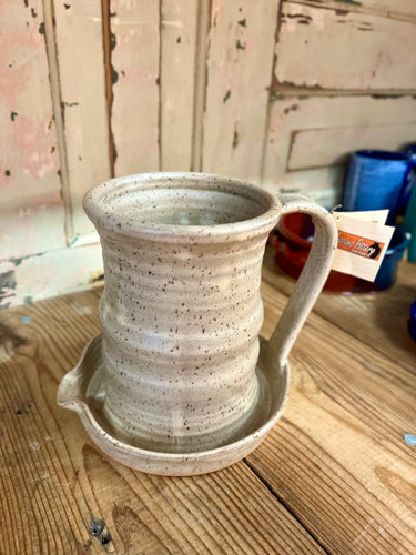 Missions Pottery Bacon Cooker - Speckled Beige
