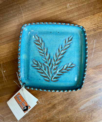 Missions Pottery Square Soap Dish - Robin's Egg
