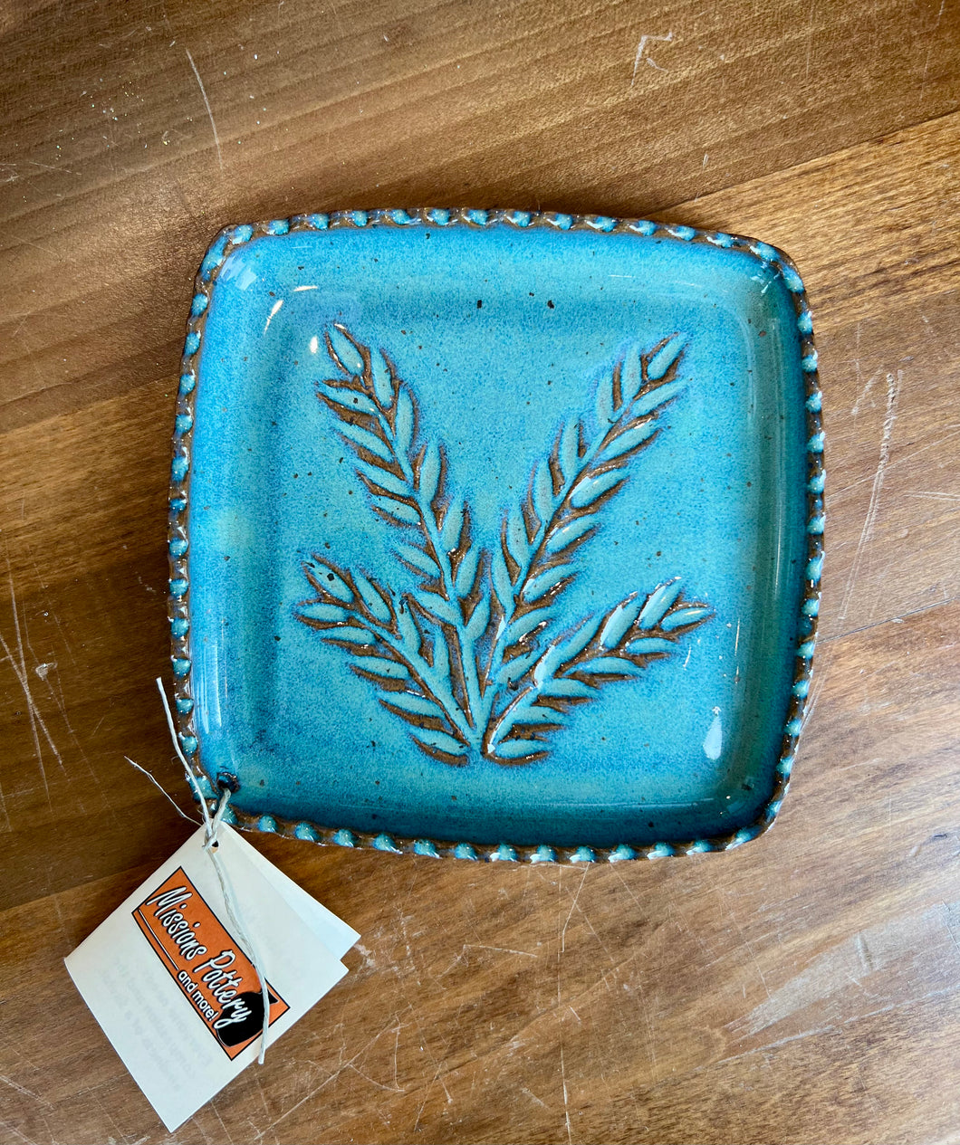 Missions Pottery Square Soap Dish - Robin's Egg