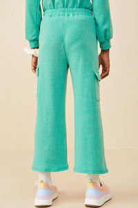 French Terry Cargo Girl's Pants - Green