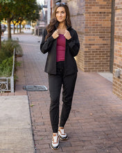 Load image into Gallery viewer, Grace &amp; Lace Active Track Jacket - Black