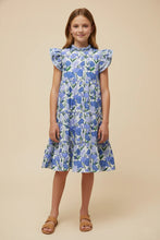 Load image into Gallery viewer, Harleigh Floral Girl's Dress - Blue Mix