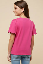 Load image into Gallery viewer, Soft Scalloped Girl's Top - Pink