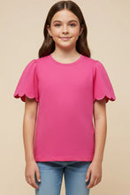 Load image into Gallery viewer, Soft Scalloped Girl's Top - Pink