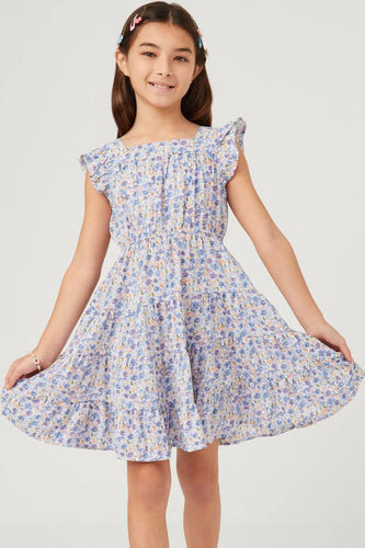 Girl's Blue Teeny Floral Dress