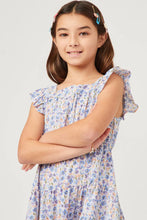 Load image into Gallery viewer, Girl&#39;s Blue Teeny Floral Dress