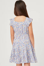 Load image into Gallery viewer, Girl&#39;s Blue Teeny Floral Dress