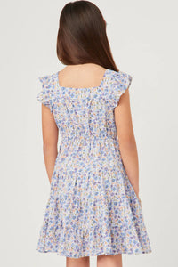 Girl's Blue Teeny Floral Dress